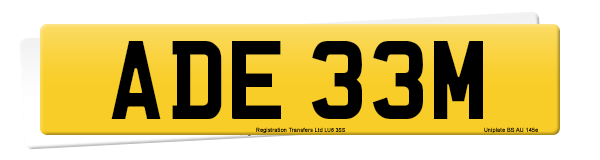 Registration number ADE 33M